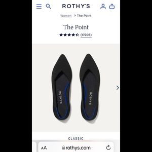 Rothy's Shoes  The Point Black Flats size 7